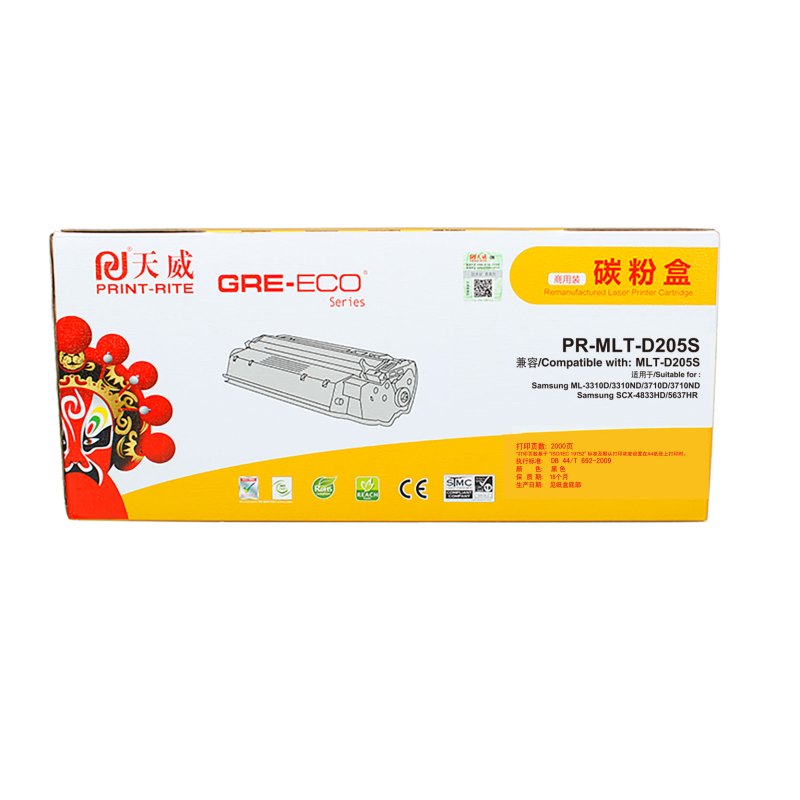 天威(PRINT-RITE)适用于SAMSUNG-ML-3310(D205S) 黑硒鼓带芯片-商用装