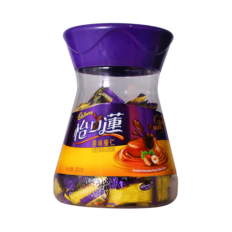 怡口莲 榛仁味巧克力味夹心太妃糖300g/罐 亿滋出品
