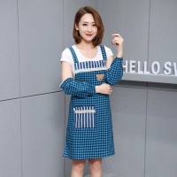 棉无袖围裙背带套装棉布透气放油污罩衣韩版时尚女工作服春夏款