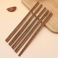 餐禾 筷子家用高档新款鸡翅木耐高温 防滑防霉儿童鸡翅木筷18cm*1双 小鸡翅木勺14*3cm*小勺1个
