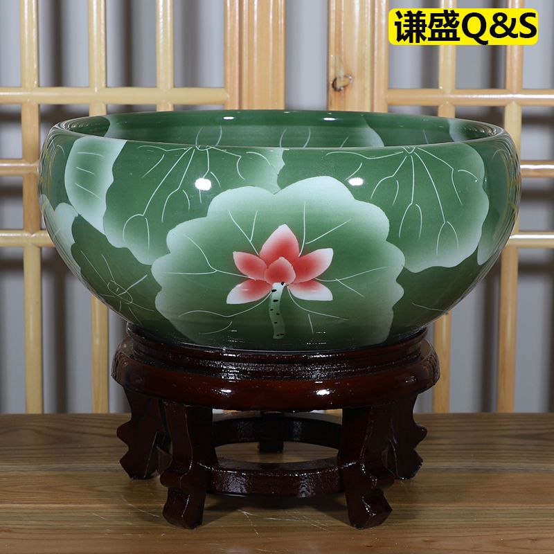 陶瓷鱼缸景德镇陶瓷家用水缸养金鱼缸荷花盆睡莲碗莲缸乌龟缸>800_800