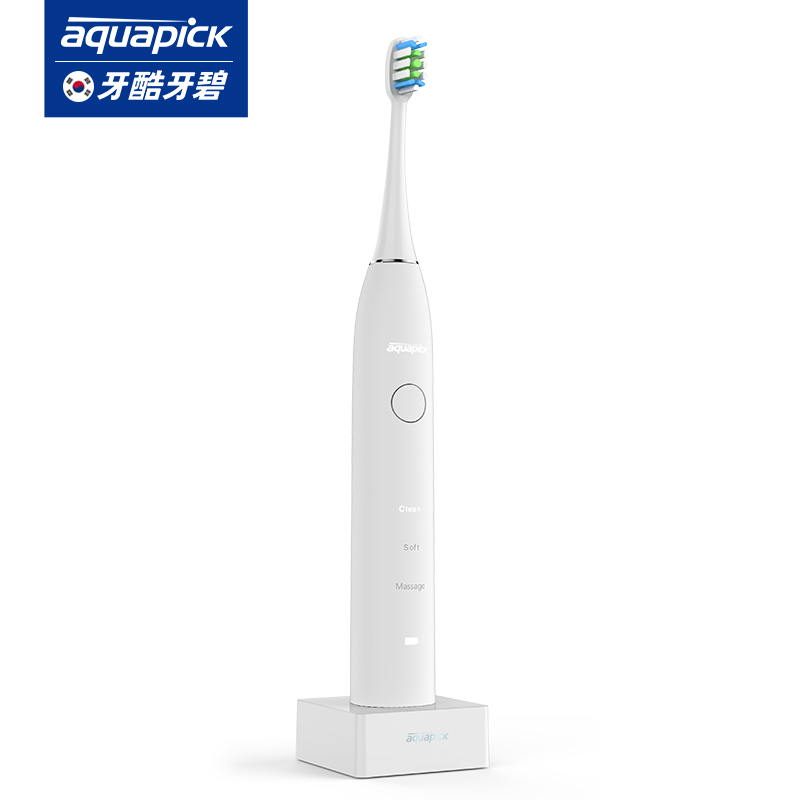 韩国aquapick/牙酷牙碧AQ120家用电动牙刷充电式声波成人软毛牙刷