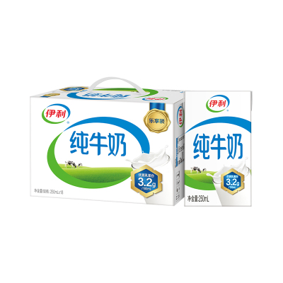 【9月生产】伊利纯牛奶250ml*18盒 学生早餐纯牛奶