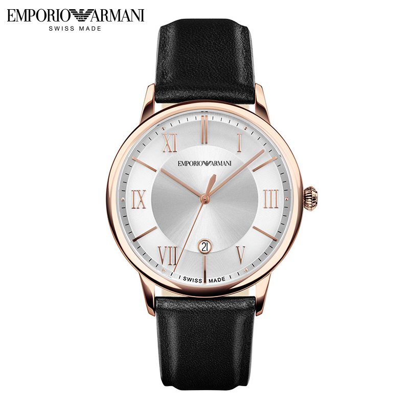 安普里奥·阿玛尼(Emporio Armani)男表 瑞表蓝宝石镜面日期显示男士石英腕表RENATO系列ARS5000