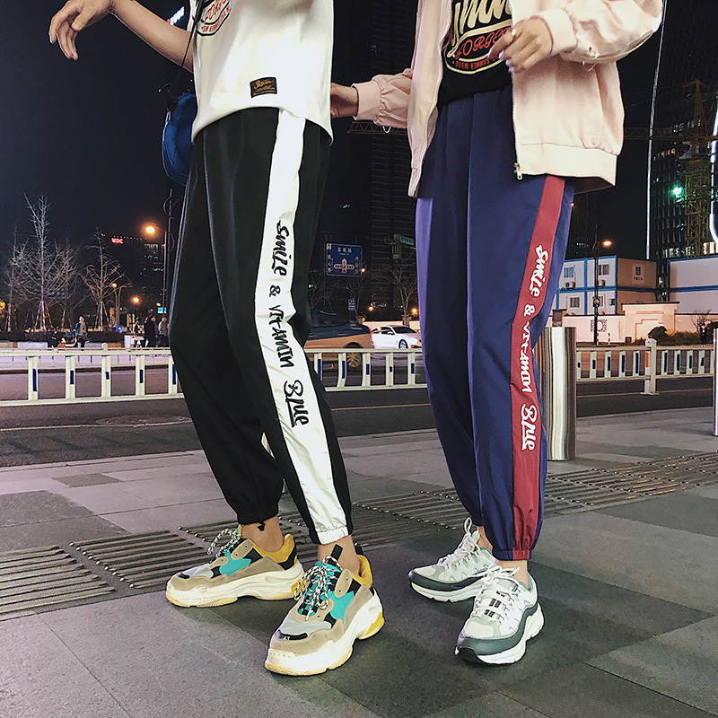 个性的裤子男日系原宿bf风嘻哈束脚运动裤日韩风潮牌帅气韩风