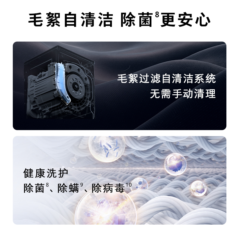 石头洗衣机 分子筛洗烘一体机H1 洗烘一体家用12kg公斤大容量滚筒全自动洗衣机 冰川白