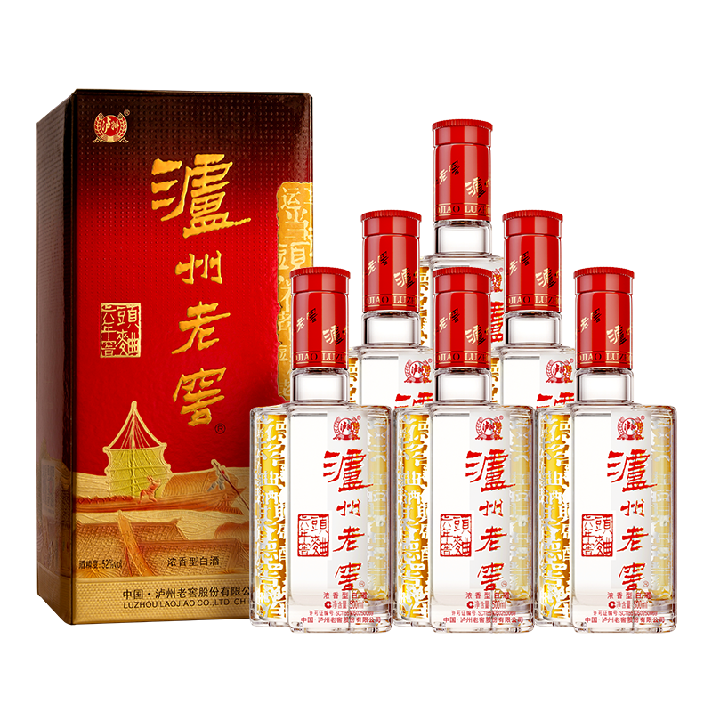 泸州老窖 六年窖头曲 52度500ml浓香型白酒*6瓶整箱装 新老版本年份随机