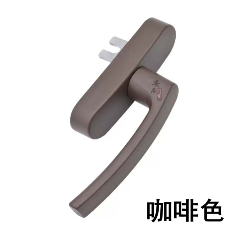 断桥门窗把手 “外推窗拉手拨叉款规格型号; 65*90mm 香槟色+25mm拔叉”高清大图