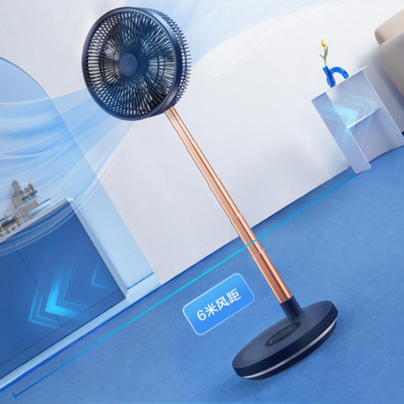 便携户外风扇强大风力智能遥控 带夜灯12寸折叠扇cm-rd24蓝色落地扇