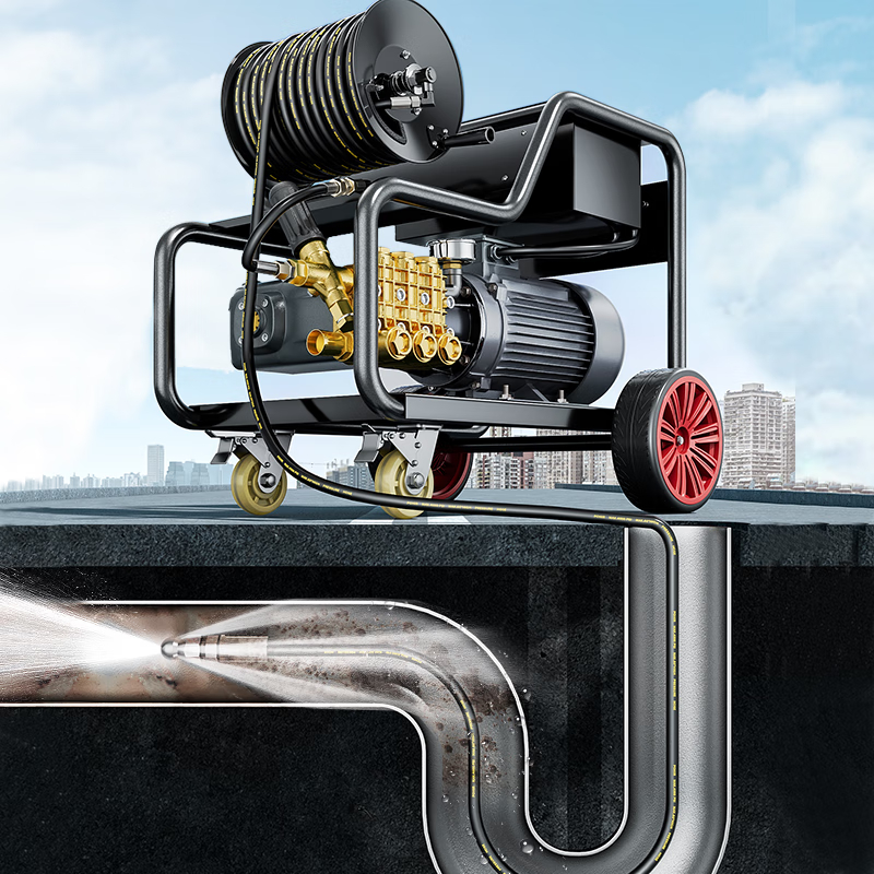 博赫尔 工业高压管道疏通清洗机 PHR-20140E 380V 30kW 压力200bar高清大图