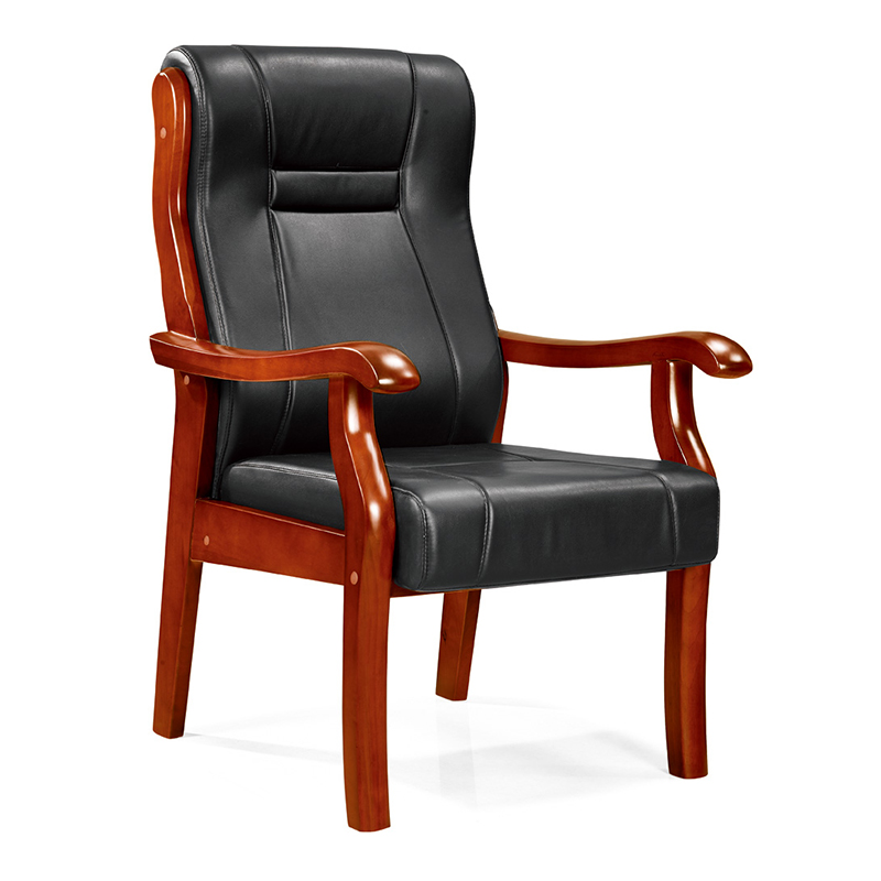 臻远 ZY5110297 办公会议椅办公皮椅电脑椅 黑色牛皮