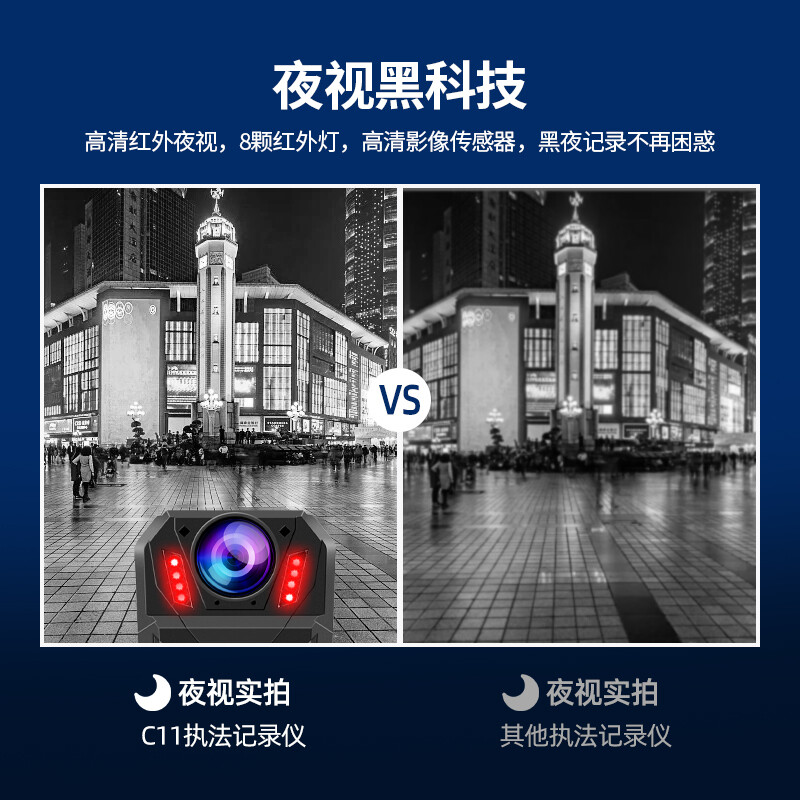 执法1号DSJ-C11记录仪512G 高清1296P红外夜视便携式摄像机高清大图