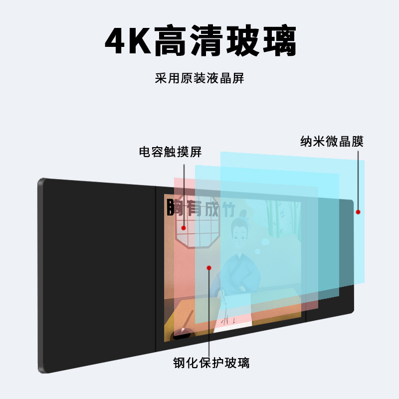 飞显 FX-LHDGZH85W 85英寸智慧黑板+壁挂支架 会议一体机 (计价单位:套) 黑色高清大图