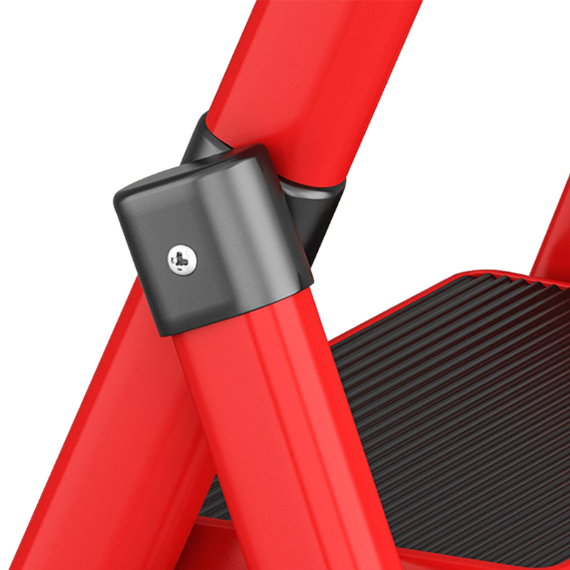 臻远 ZY-T135多功能梯子家用折叠梯室内踏板楼梯 红色三步梯高清大图