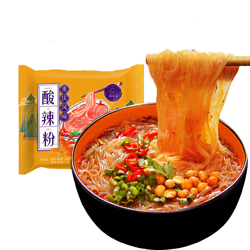 集香草袋装酸辣粉105g5袋正宗红薯粉丝方便美味速食粉条夜宵美食