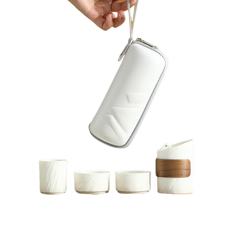 好来宝 HLB-CJ008 旅行茶具一壶3杯 望峰白色