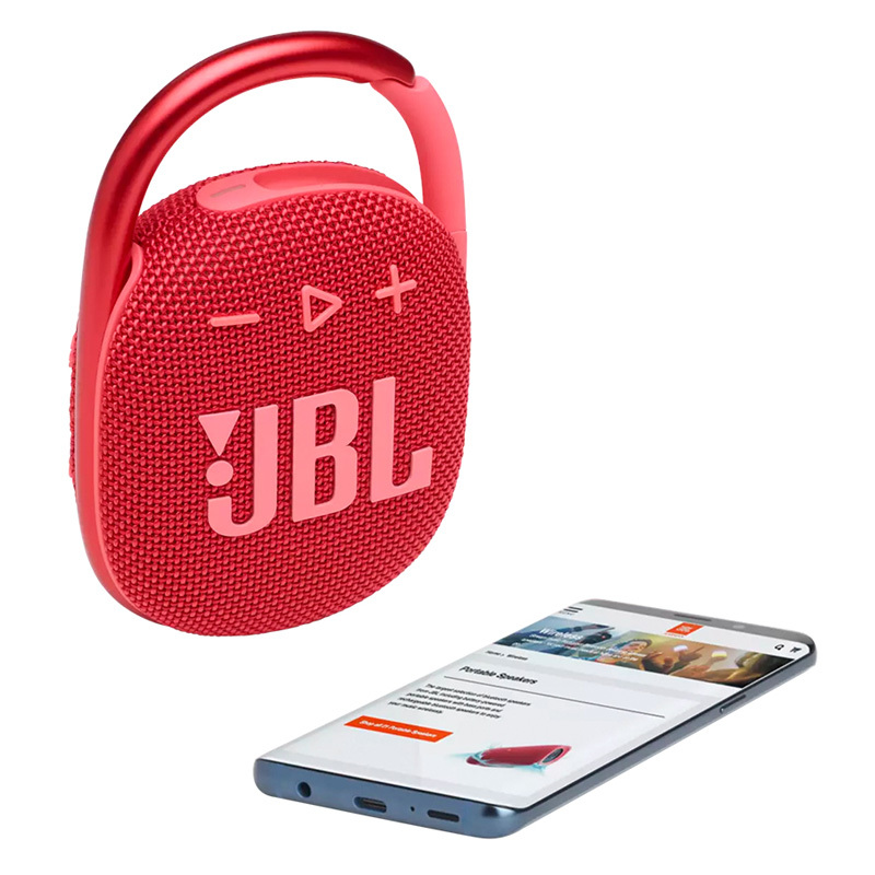 JBL CLIP4 音乐盒四代 无线蓝牙便携音箱 IP67防尘防水 超长续航户外一体式卡扣小音响 红色
