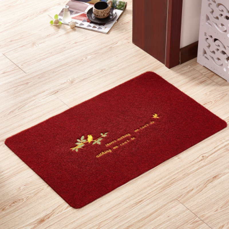 美帮汇进地垫入户蹭土垫 厨房卫生间防滑吸水脚垫 玄关地毯定制 红色小鸟 50*80cm