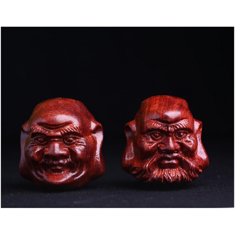 天然印尼小叶紫檀佛头手把件男 小叶紫檀十八罗汉把件送女朋友七夕情人节礼物