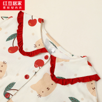 红豆居家女士纯棉可爱印花短袖居家服套装
