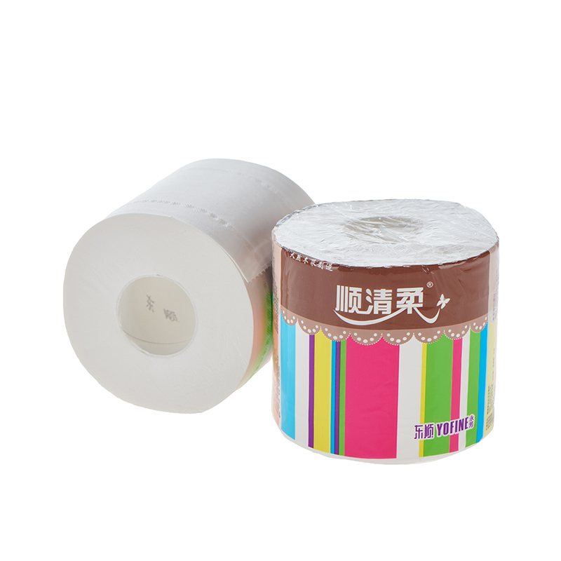 顺清柔彩虹卫生卷纸有芯卷纸5层1300g家用实惠卷纸高清大图