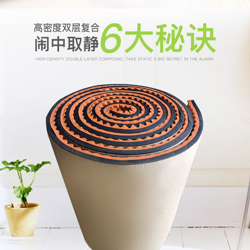 隔音棉墙体吸音ktv隔音墙贴隔音板卧室隔音棉下水管古达隔音棉-灰色绝燃加厚橡胶2公分1平米