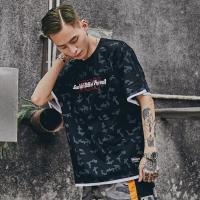 潮风迷彩头短袖T恤男的袖个嘻哈上衣