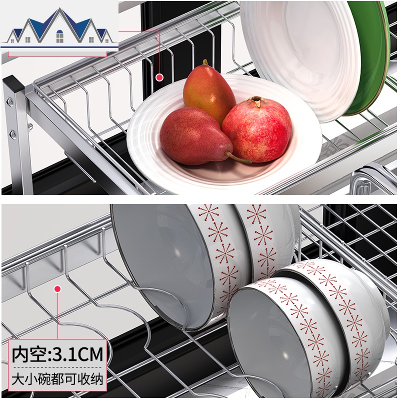 不锈钢厨房水置物架放碗碟架沥水架厨房用品收纳架碗筷滤水架_491高清大图