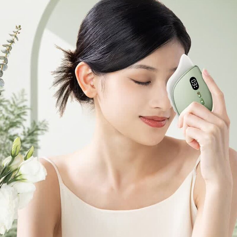 科爱元素玉石小蜗牛 面部刮痧板脸部按摩仪电动经络刷刮脸板V脸提拉塑型美容家用脸部按摩精华导入高清大图