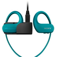 索尼(SONY)NW-WS413防水游泳跑步运动mp3音乐播放器一体耳机 4G 蓝色