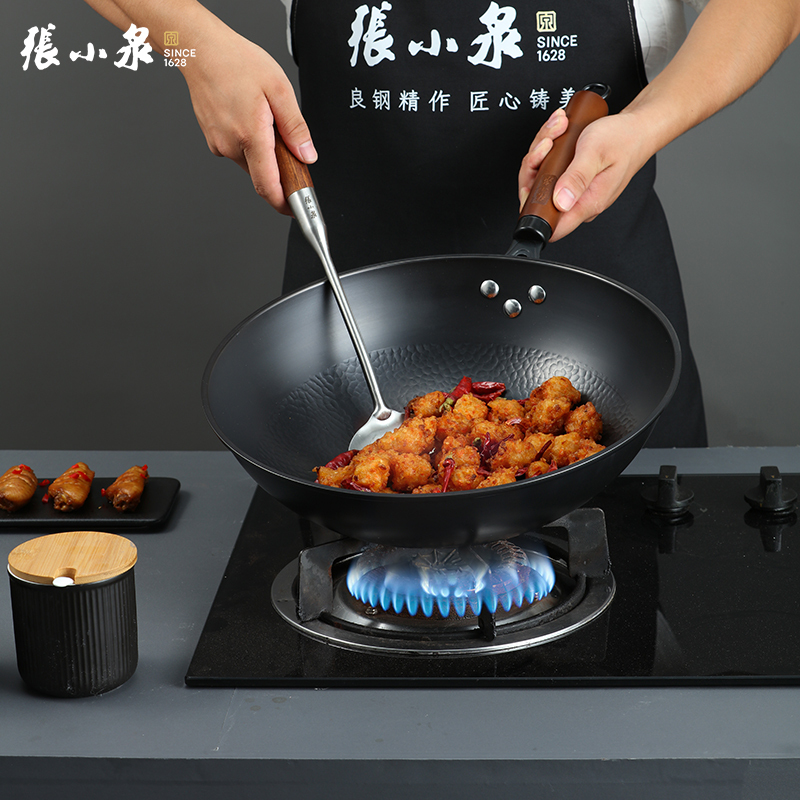 张小泉 古法锤纹三件套C35613000配置:汤锅22cm、煎锅22cm、炒锅32cm高清大图