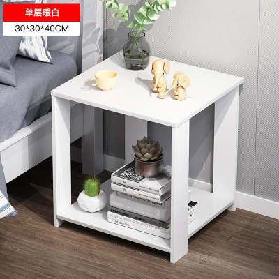 北欧实木腿床头柜置物架收纳小柜子储物柜卧室小桌子床头柜经济型_699_741 DQ单层暖白30*30*40cm_组装