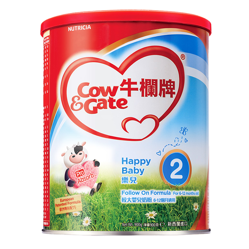 原装进口港版香港牛栏COW&GATE婴幼儿配方牛奶奶粉新升级A2 β-酪蛋白2段(6-12个月)900g高清大图