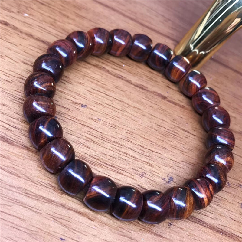 居典judian海南黄花梨海南乐东野生紫油梨老料苹果珠桶珠1010mm民族风