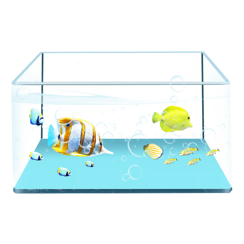 网红热弯玻璃小鱼缸家用水族长方形桌面客厅造景小型养金鱼水裸缸高清大图