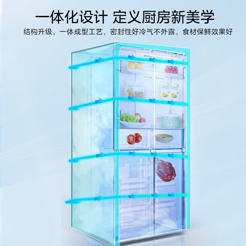 [自营]美的冰箱十字对开门电冰箱500升大容量家用1级能效自动除霜双变频速冷速冻BCD-500WSPM(E)国补以旧换新高清大图