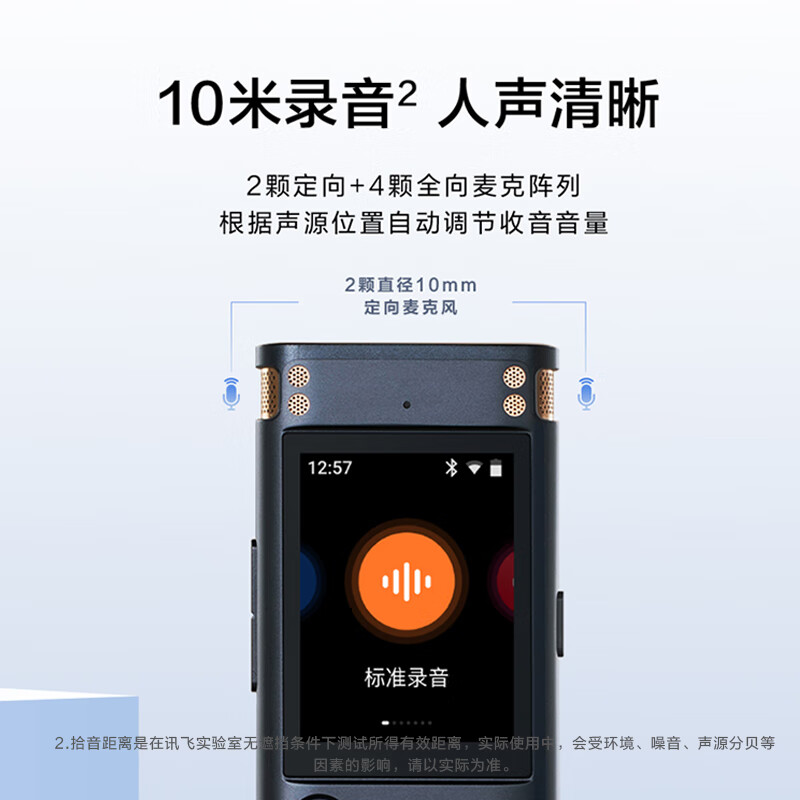 科大讯飞(iFLYTEK) 智能录音笔SR302星火版免费录音转文字高清大图