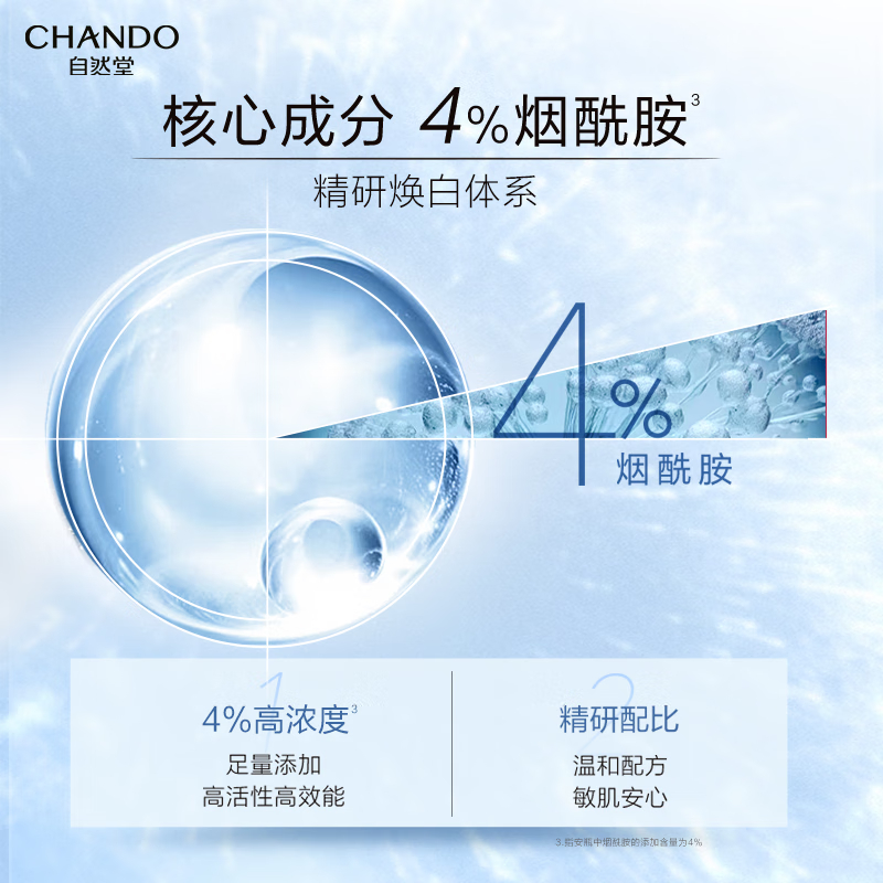 自然堂 烟酰胺细致提亮安瓶面膜 (安瓶1.5ml+面膜33ml)*5片高清大图