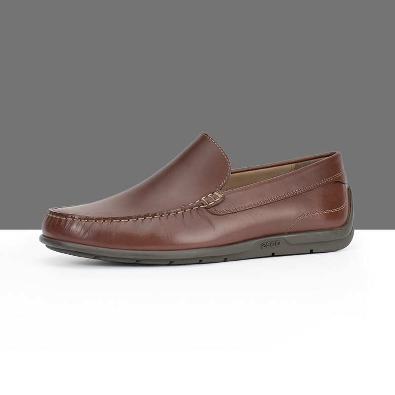 ecco爱步男鞋休闲乐福鞋懒人鞋软底豆豆鞋570994