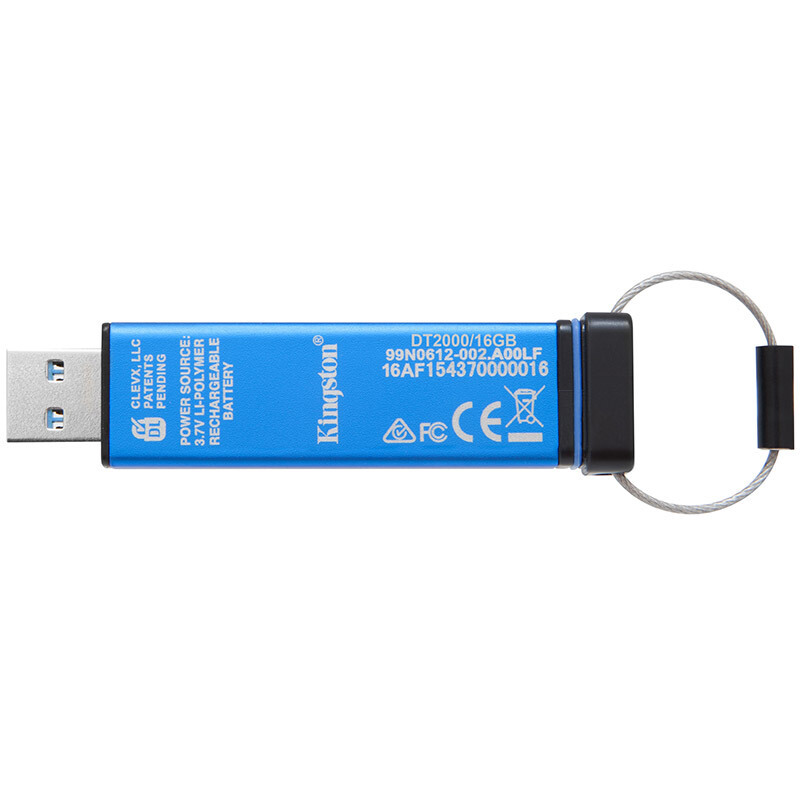 金士顿(Kingston)DT2000 16GB U盘 USB3.1 读速 120MB/s 加密U盘