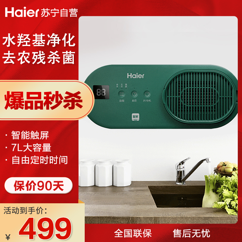 海尔(Haier)果蔬净化清洗机壁挂台式蔬菜肉类家用洗菜机食材自动杀菌净化机非超声波净食机 HJ-F756A