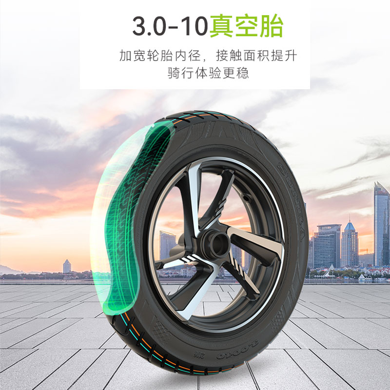 新日 两轮电动摩托车 飞枭 1000W 72V35Ah铅酸 成人通勤高清大图