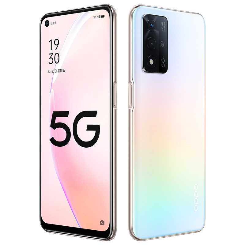 [二手9成新]OPPO A93S 5G 白桃汽水 8G+256G全网通安卓手机6.5英寸屏天玑700移动联通电信5G手机