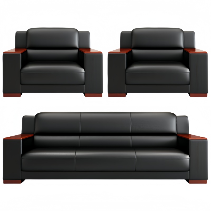 悦兴诚办公沙发单人+单人+三人套高清大图