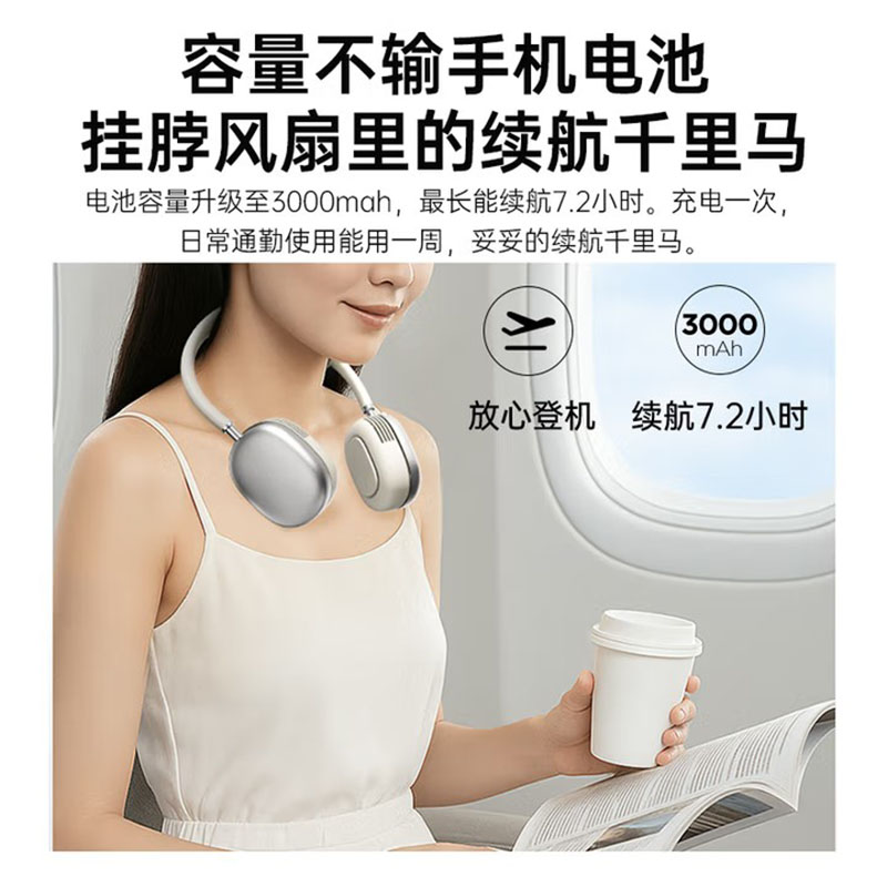 艾美特(AIRMATE)挂脖风扇风宝小型高速直流便携随身 SOFT1PRO+高清大图