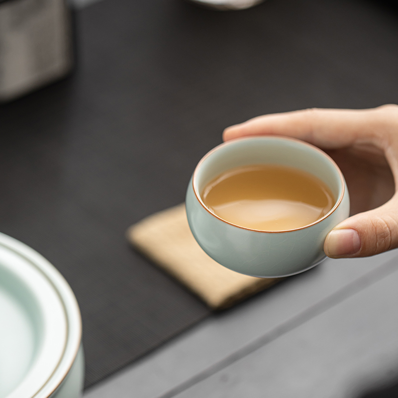 苏氏陶瓷(SUSHI CERAMICS)汝窑开片提梁壶配蓄水茶盘礼盒茶具组高清大图