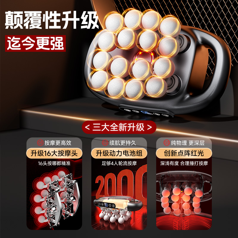 [精美送礼]专业十六头筋膜枪家用肌肉按摩器深层放松多头按摩枪大力度礼盒送父母高清大图