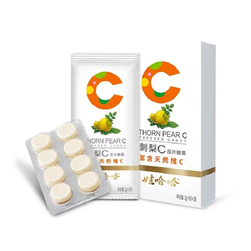 娃哈哈刺梨c压片vc咀嚼片2g16片2袋盒糖果维生素c含片天然维c刺梨提取