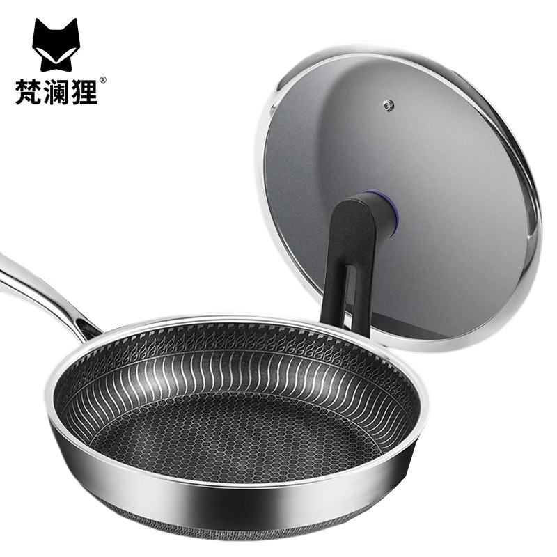 梵澜狸316不锈钢煎锅平底锅W88 个高清大图