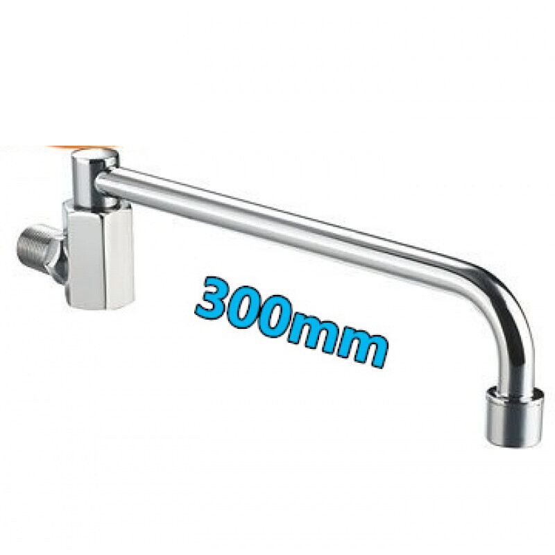 加厚铜商用炉灶龙头酒店饭店后厨房灶台具厨师半自动摇摆水龙头 六角型300MM